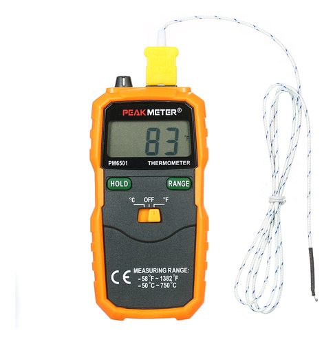Termómetro Termopar Tester Peakmeter, Pantalla Lcd, Retenció