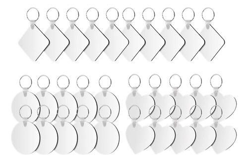 30 Piezas Sublimación En Llavero De Transferencia De Dos