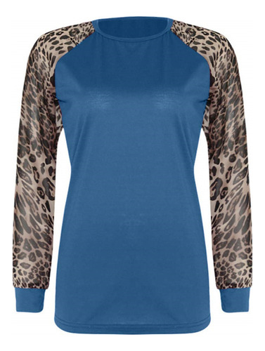 Camisa De Manga Larga Raglán En Bloques Casual De Color De T