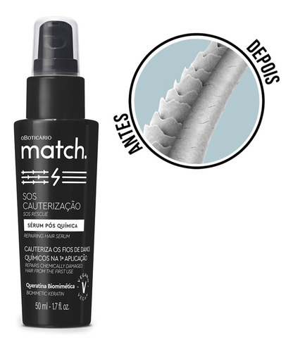 Sérum Capilar Pós Química Match Sos Cauterização 50ml 