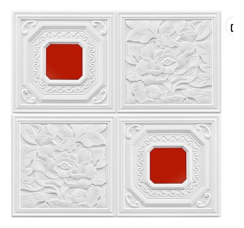 Lamina 3d Panel Decorativo Punto Rojo 