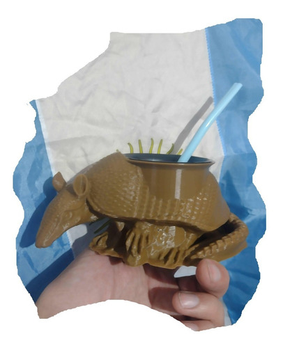 Mate Armadillo Mulita Tatú Carreta 3d