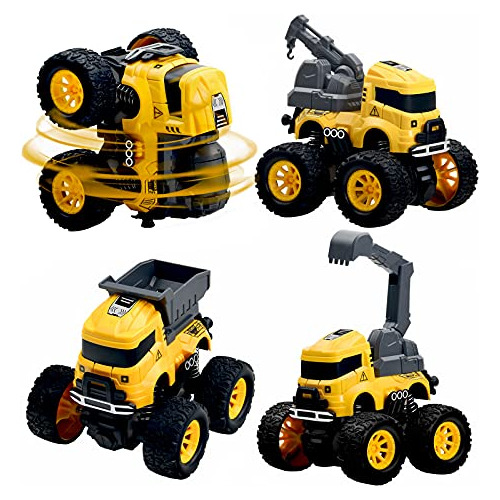 Construction Truck Toys, 4 Unidades, Excavadora, Mezcla...