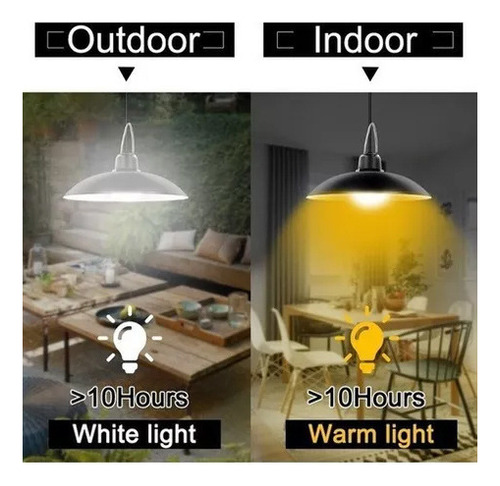 Lámpara Colgante Led Solar Con Cable De Extensión