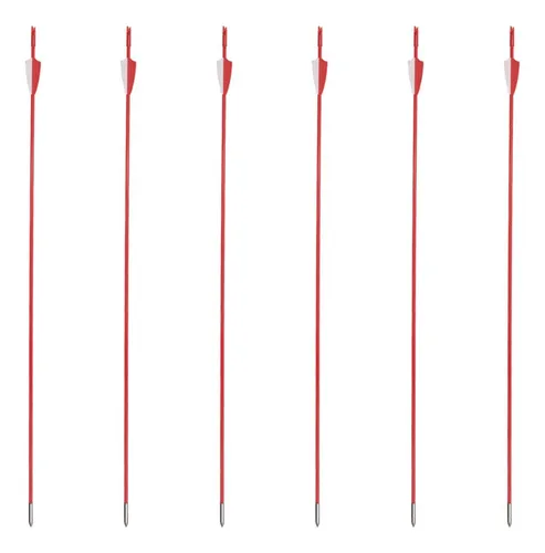6 Flechas De Fibra De Vidrio De Tiro Con Arco Seguro Para Pr