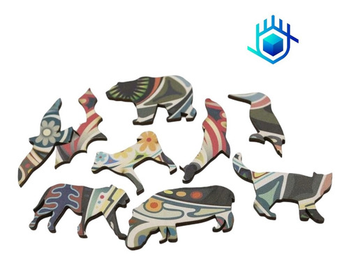 Rompecabezas 3d Madera Chico A5 Niños Regalo Animales Adulto
