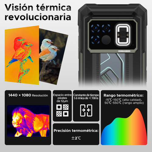 Teléfono inteligente robusto Doogee Fire 6 Máx 5G con cámara de imagen térmica 20800 mAh/33 W Fast, pantalla FHD+ 120 Hz IPS de 6,72 pulgadas, pantalla FHD+ 120 Hz, linterna de 120 lúmenes
