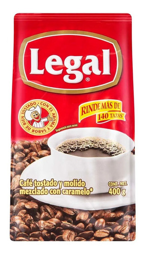 Café Legal Tostado Y Molido Mezclado Con Caramelo De 400g 
