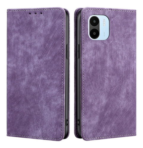 Funda Case Para Xiaomi Redmi A1 Flip Cover Lila Antishock