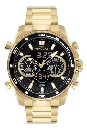 Relógio Masculino Technos Sport Digiana Dourado Bj3530aa/1p