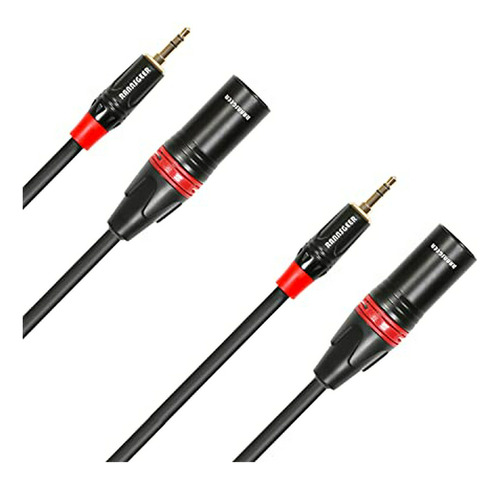 Cable Rannsgeer 3.5mm Trs A Xlr Macho 3 Pies (2 Pack)