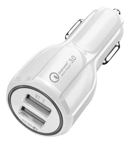 Cargador Auto Carga Rápida 2 Puertos Usb + Cable Micro Usb 