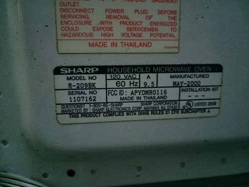 Microondas Sharp (para Repuesto) (Usado)
