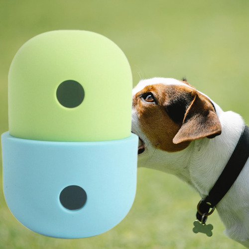 Juguete Masticable Para Perros, Bola Interactiva Azul Verde