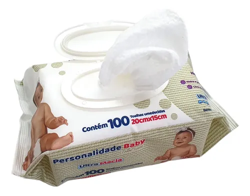 Lenço Umedecido Personalidade Baby Care 100 Lencinhos Macio