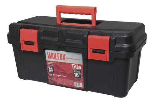 Caja De Herramientas Plástica 16 Wolfox Wf3272 Color Negro