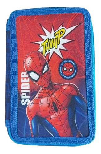 Cartuchera Tipo Libro 3 Pisos Spiderman Marvel Avengers