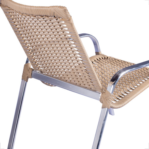 Cadeira De Jardim Fexx Fiberhome Conjunto Jardim Camurça Design Lisa Com Braços 2 Corpos 80cm X 56cm X 85cm - Kit Com 3 Unidades