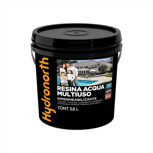 Resina Base D'agua Hydronorth Incolor Brilhante 3,6l Pedras