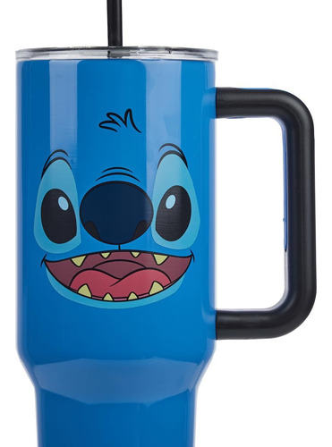 Bioworld Disney Stitch Face Vaso De Acero Inoxidable Azul Co