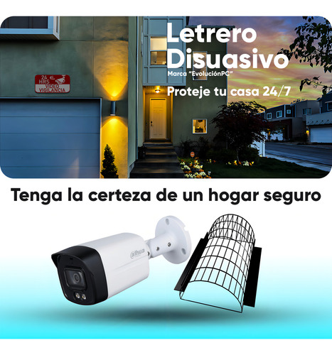 Dahua Cámara Bullet Hfw1239tlm-plus-atenea1 Full Color 2 Mp Con Protección Antivandálica Y Letrero Disuasivo Super Adapt Wdr Real 130 Db Microfono Integrado Lente De 3.6mm Led 40m Hfw1239tlm Ip67