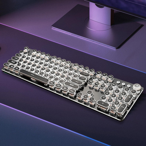 Teclado Mecânico Retrô Punk Com 104 Teclas, Teclado Para