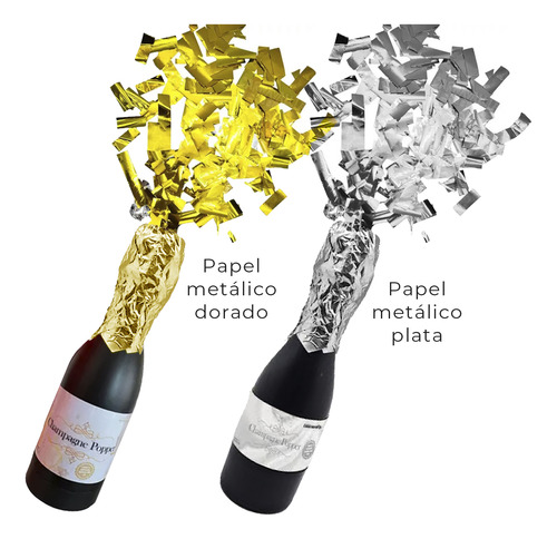 Bazuca De Confeti Metálico Botella Chica De Champagne Popper
