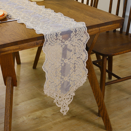 Camino De Mesa Rectangular De 30 A 180 Cm, Encaje Y Macramé,