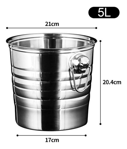 Cubo De Hielo Con Accesorios De Clip De Hielo Herramienta 5l