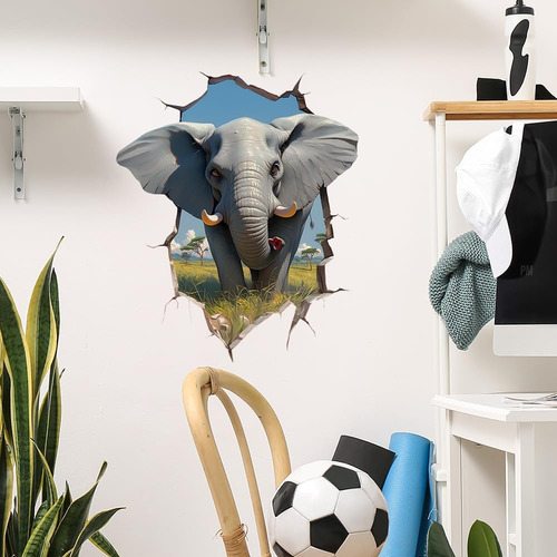 Calcomanías De Pared De La Pared De La Pared De Elefante 3d