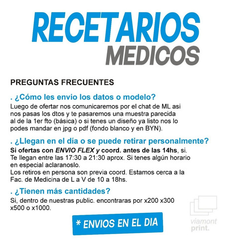 Recetarios Médicos 11x17cm Byn X1000 Unidades - En El Dia !