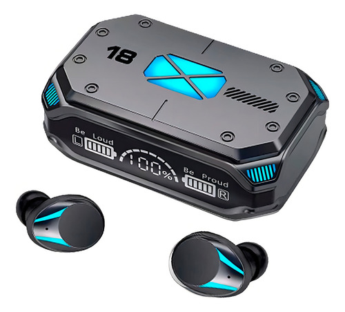 Audifonos Bluetooth In-ear Deportivos Led Wireless Táctil Color Negro