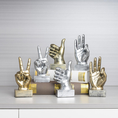 Estatua De Resina Con Gesto Divertido De La Mano, Escultura