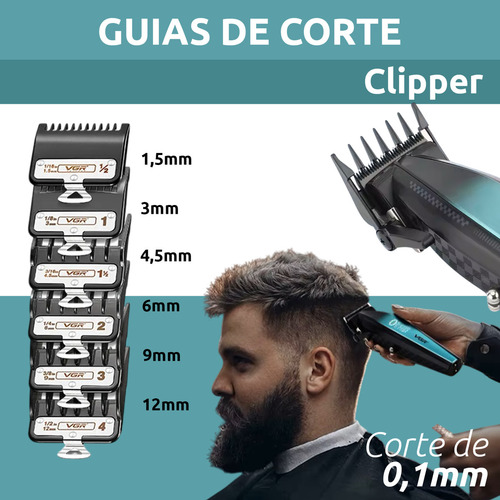 Máquina De Cortar Pelo Pro Vgr V-270 Metal 9000rpm Motor Dc Color Negro Y Verde