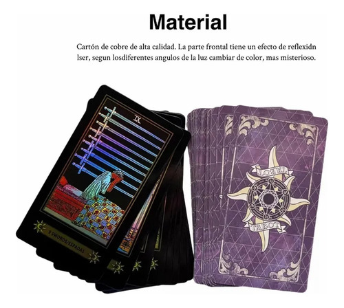 Tarot Rider Waite Versión Holográfica Láser + Manual Español
