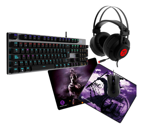 Combo Gamer Primus 4 En 1 C/ Teclado Auricular 7.1 Kp3 9 Css