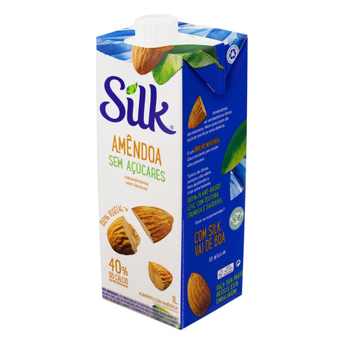 Imagem 2 de 4 de Bebida à Base de Amêndoa Zero Açúcar Silk Caixa 1l