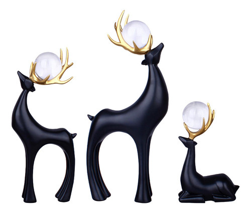 3 Figuras Navideñas De Alces Para Casa Con Forma De Reno Par