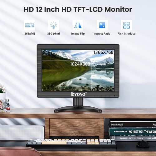 Eyoyo 12 Pulgadas 16:9 Mini Tft Lcd Hdmi Hd Monitor Pantalla