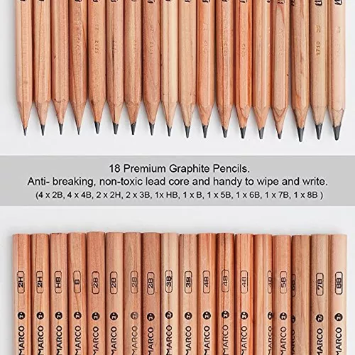 Kit de herramientas de dibujo y dibujo profesional con lápices de