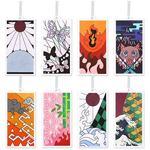 8pcs Anime Hanging Air Fresheners For Cars, Tanjiro Nez...