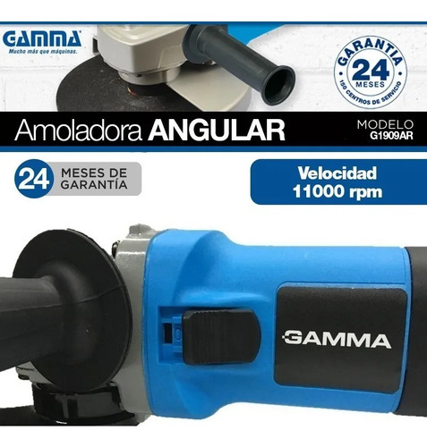 Amoladora Angular Gamma 650w 4-1/2'' 115mm 11000rpm G1909ar