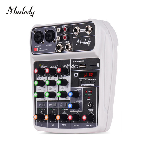 Muslady Ai-4 Tarjeta De Sonido Compacta Consola De Mezclas