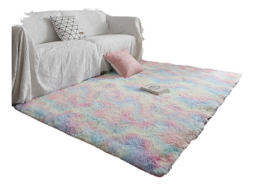 Alfombra Degradada Shaggy Tie-dye Para Cama, Sala De Estar,