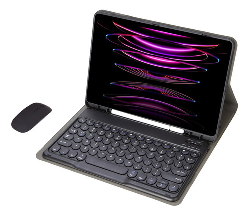 Capa Para Samsung Tab S7/s8 Com Teclado E Mouse Redondo