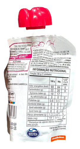 Kit 5 Papinha Purê 100% Frutas Sem Açucar Pic-me 90g Pic Me