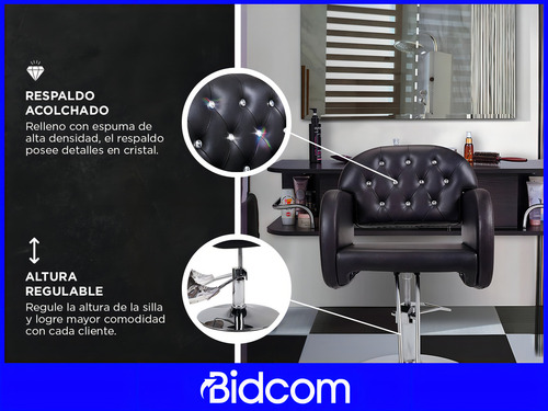 Sillon De Peluqueria Gadnic Con Diseño Base De Hierro Color Negro