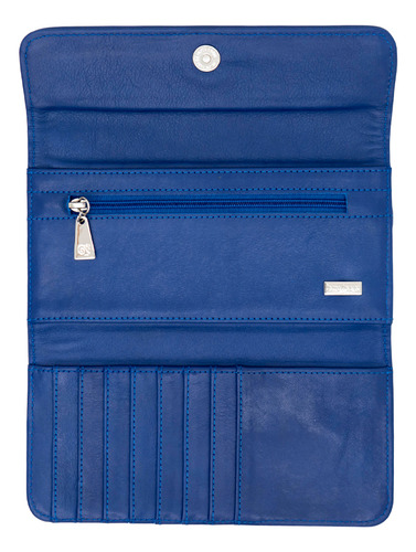 Cartera De Bolsillo Sda Pineda Covalin Diseño Diosas Mexicas Color Azul/rosa