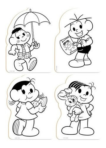 Imagem 3 de 4 de Kit De Pintura Infantil Turma Da Monica C/ Cavalete E Quadro