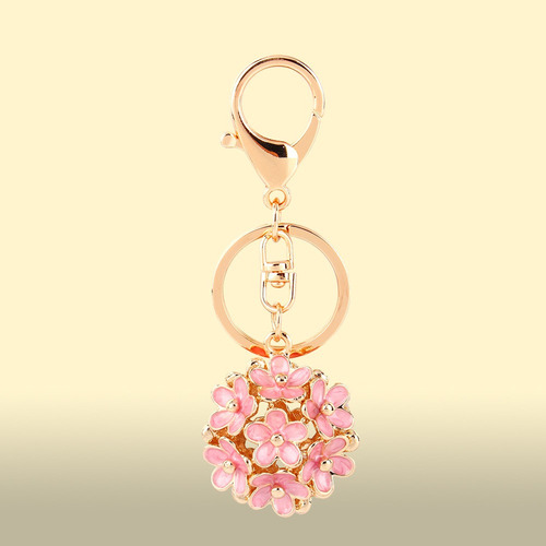V Llavero Con Diseño De Flor De Diamantes De Imitación De